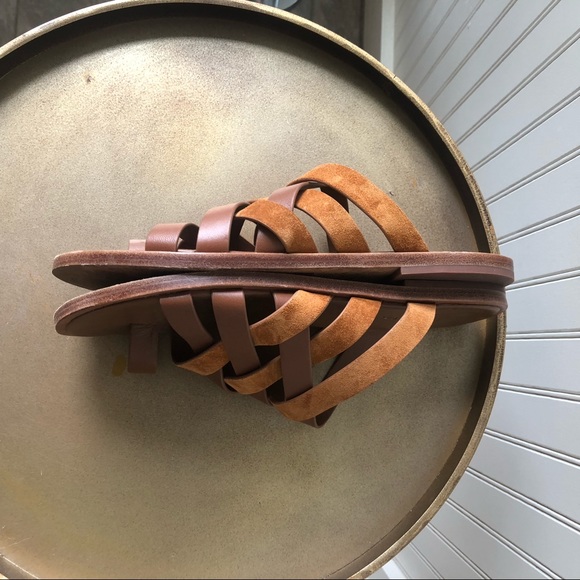 VINCE | PIERS | LEATHER AND SUEDE SLIDE SANDAL. 6M - Picture 4 of 8